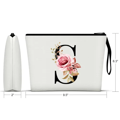 Miniatura 2 de Vavabox A-Z Bolsa de maquillaje personalizada, regalos de cumpleaños para mujeres y mamá, regalos para mejor amiga, bolsa de cosméticos para novia