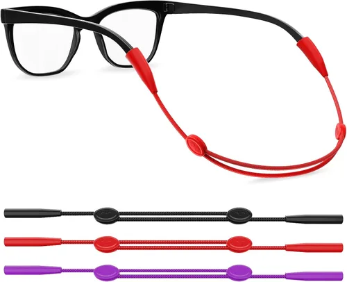 Miniatura 9 de Correa para Gafas 3 Piezas, Correa Ajustable Sin Cola para Lentes de Sol para Deportes, Soporte para Anteojos Alrededor del Cuello, Retenedor de 3