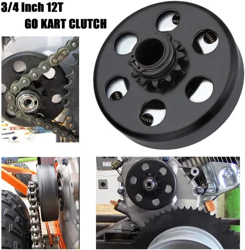 Miniatura 2 de Embrague centrífugo 3/4 "Diámetro #35 Cadena 12T para GO Kart Mini Bike Motor 3/4 Bar
