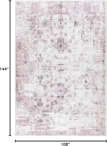 Miniatura 331 de Syalife 4x6 Alfombra Lavable para Área, Ultra Suave Antideslizante, Pila Baja, Alfombra Vintage Resistente a Manchas para Sala de Estar, Alfombra