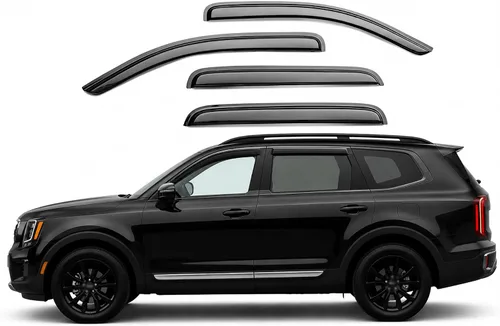 Black Horse Off Road [BHOR] Protectores de lluvia / deflectores de viento compatibles con Kia Telluride Smoke 2020-2025 4 piezas - 144711