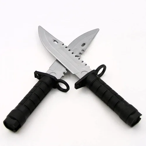 Miniatura 3 de zonzxcv 2 cuchillos falsos de daga de plástico de juguete, no afilado, la seguridad no daña la longitud de 9 pulgadas (con anillo)