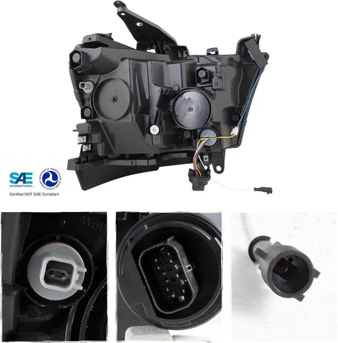 Miniatura 2 de AKKON - Compatible con Dodge RAM 1500 modelo halógeno 2019-2024 con proyector dual actualizado + faros de barra de luz secuencial LED completo