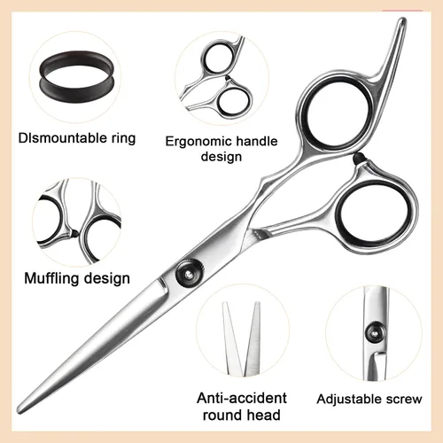 Miniatura 5 de Fcysy Kit profesional de corte de pelo de peluquero afilado de 10 piezas, juego de tijeras de adelgazamiento, tijeras de corte de pelo y tijeras