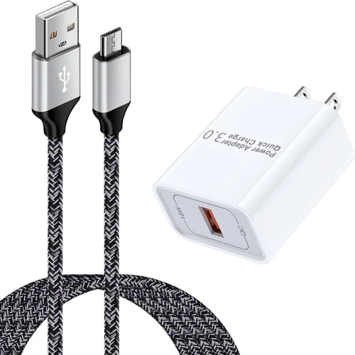 Miniatura 9 de Cargador micro USB, cargador rápido Android, cargador rápido 3.0 USB de pared rápido cable micro USB compatible con Motorola Moto E E5 E4 Plus/Play