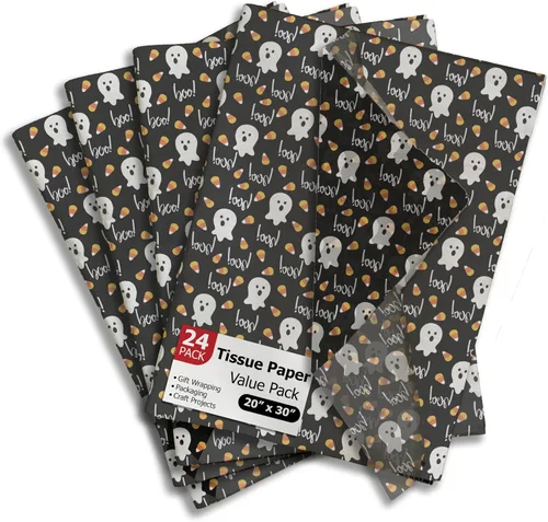 Miniatura 33 de Pro Supply Global Papel de seda impreso con hojas de otoño para bolsas de regalo o cajas y envoltura, papel de seda decorativo de otoño a granel