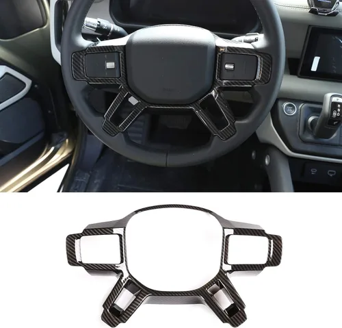 Para Land Rover Defender 110 2020 Accesorios ABS Interior Volante Decoración Cubierta Accesorios de Coche (Estilo de Fibra de Carbono)