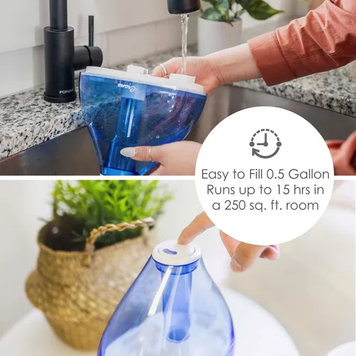 Miniatura 5 de Crane Humidificador ultrasónico de niebla fría, azul y blanco