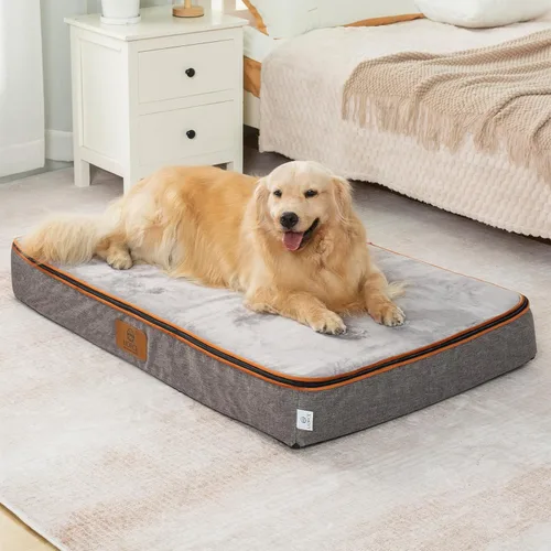 Miniatura 23 de LIORCE Cama grande para perros de espuma viscoelástica, camas ortopédicas de 4 pulgadas de grosor para perros grandes, cama impermeable para perros