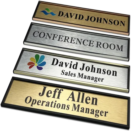 Miniatura 4 de Placa de identificación personalizada para puerta o pared, 2 x 8 pulgadas, placas de identificación de aluminio personalizadas para puerta