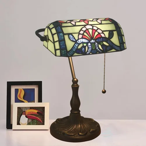 Miniatura 36 de Lámpara de escritorio Bankers Lámpara, Vintage, Mesa, Lámparas de noche, Lectura para Oficina de Estudio, Base de Aleación, W11 H15, Barroco Verde
