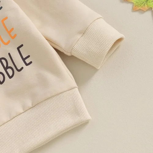 Miniatura 149 de Adobabirl Conjunto de sudadera y pantalones de Halloween para bebé, sudadera y pantalones con parche de calabaza para Halloween, otoño, ropa de bebé