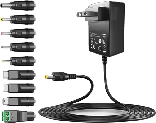 Belker 5V 2A 1.5A 1A Adaptador de CA Cargador de pared Adaptador de alimentación con USBC 9 Consejos para TV Box LED Strip Router Mini Ventilador