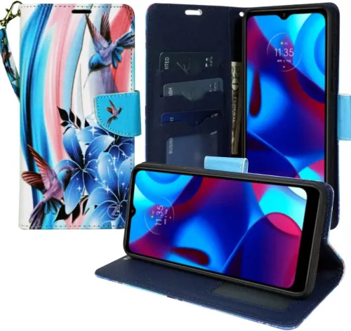 Miniatura 3 de Zase Funda para teléfono Moto G Stylus 5G (2023) para mujer, de piel sintética, diseño bonito con correa para la muñeca, ranura para tarjeta