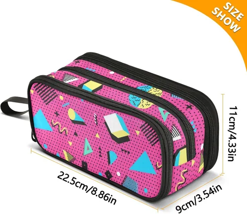 Miniatura 3 de Estuche para lápices de gran capacidad de los años 80 y 90, bolsa para lápices, oficina, escuela, bolsa grande para bolígrafos con almacenamiento