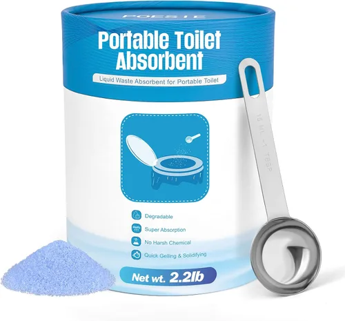 Miniatura 7 de Poesie Polvo de Gel Absorbente Poo para Inodoro Portátil Camping Senderismo Exterior Resolución de Orinal Portátil