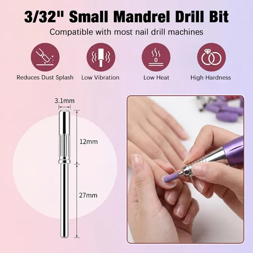 Miniatura 5 de Nail Drill Bits Sanding Bands for Nail Drill 100 Pcs 4 Color 80 120 180 240 Coarse Fine Grit File Small Sanding Band with 3.1mm Mandrel Bit Set for