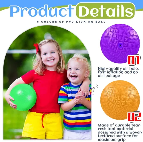 Miniatura 3 de Hiboom Bolas de patio de juegos de 5 pulgadas, bolas inflables para patio de juegos al aire libre con 1 bomba de mano para adultos, yoga, ejercicio