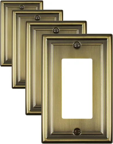 Miniatura 36 de Paquete de 2 placas decorativas de pared, placa de cubierta de toma de corriente eléctrica de níquel satinado para receptáculo, interruptor