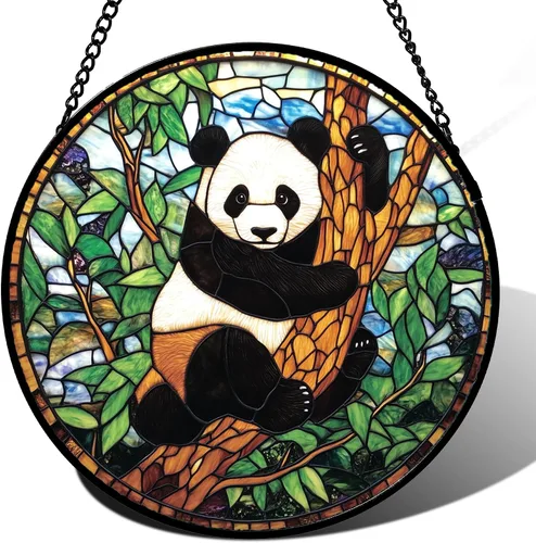 Miniatura 8 de Colgante de vitrales para colgar en la ventana, de cuervo negro, alas grandes para puertas, jardín, patio, pájaros, atrapasoles, decoración