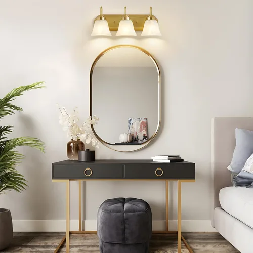 Miniatura 7 de EJIAXIN Lámpara de baño de 3 luces sobre espejo – Accesorios de iluminación vintage para baño, lámpara de pared fácil de instalar, luces de tocador