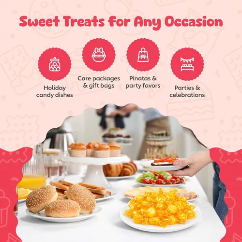 Miniatura 5 de Caramelo duro Butterscotch – 6 libras a granel – Caramelos amarillos escoceses envueltos individualmente – 450 piezas