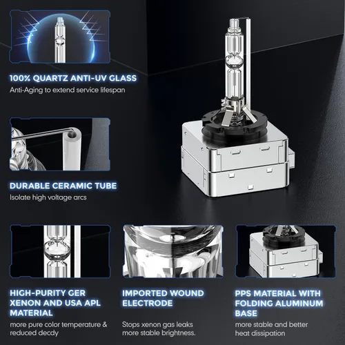 Miniatura 6 de Bombillas HID de xenón D1S, 6000 K 35 W, luz blanca fría, luz alta/baja, 66144 66140 85140 85415, bombilla de repuesto, fácil instalación, paquete