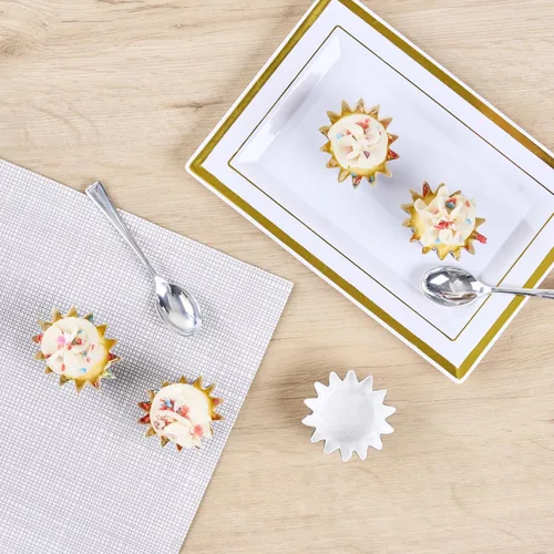 Miniatura 8 de Restaurantware Panificio - Tazas para hornear de 0.4 onzas, 200 forros acampanados para magdalenas, cajas de papel marrón y blanco congelables