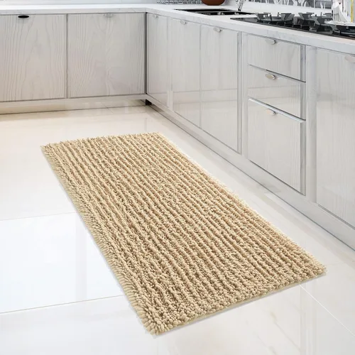Miniatura 47 de FLOLEOPA Alfombras de Baño de Microfibra de Felpa Suave, Alfombras de Baño Absorbentes Antideslizantes Lavables a Máquina, Tapetes de Baño para Beige