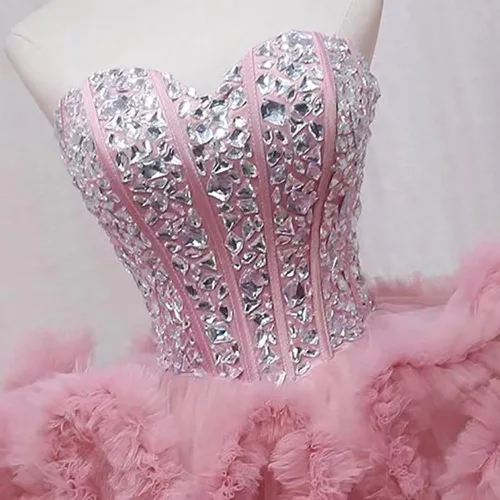 Miniatura 2 de Vestidos de tul para fiesta de exalumnos, vestidos brillantes de quinceañera, vestido de baile corto de cóctel, vestidos de graduación para jóvenes