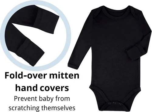 Miniatura 3 de GUISBY Body para bebé, body de manga larga de rayón para niños y niñas de 0 a 24 meses