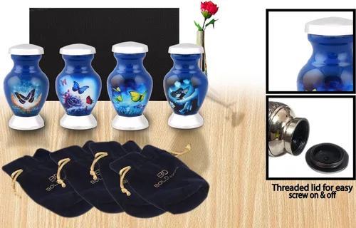 Miniatura 7 de BOLD & DIVINE Urnas de cremación con temática de mariposa Urnas decorativas para cenizas humanas de mujeres y hombres, urnas para cenizas, urnas