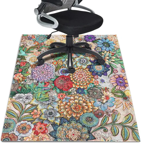 Miniatura 12 de Alfombrilla para Silla de Oficina para Piso de Madera Dura 91,4 x 122 cm, Alfombras de Oficina para Sillas con Ruedas, Protector Antideslizante Boho