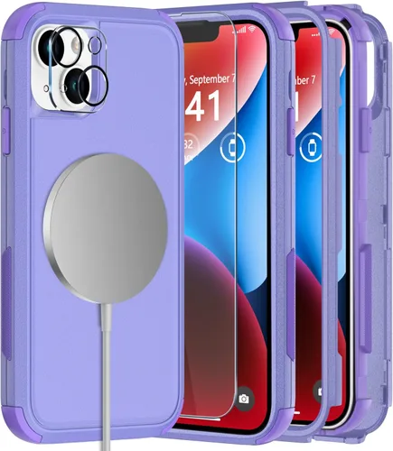 Miniatura 14 de Diverbox Funda para iPhone 14 [a prueba de golpes] [a prueba de caídas] [protector de pantalla de vidrio templado], funda de protección resistente