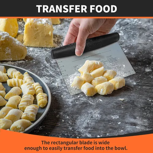 Miniatura 4 de ALLTOP Raspador y picador de banco para cocina, utensilio esencial para hornear, de acero inoxidable, para pasteles, masas, alimentos