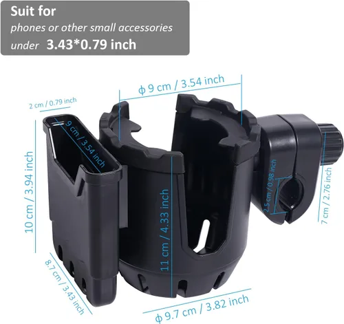 Miniatura 2 de EASICOZI Soporte para micrófono con soporte para teléfono, soporte universal 2 en 1 para botella de bebida para soporte de micrófono de música