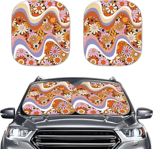 Miniatura 15 de Parasoles para parabrisas de automóvil con estampado de patas de perro, bloquea rayos UV, mantiene tu vehículo fresco, cubierta plegable para auto