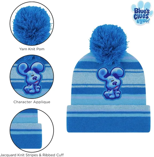 Miniatura 4 de Nickelodeon Conjunto de gorro y manoplas de invierno para niños gorro azul para niños de 2 a 4 años Juego de bufanda