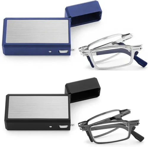 Miniatura 10 de Gafas de lectura plegables portátiles con bloqueo de luz azul, lentes ultrafinas plegables con estuche para hombres y mujeres lectores