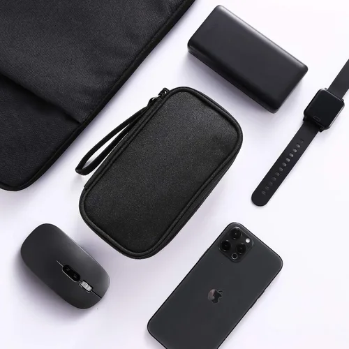Miniatura 6 de Bevegekos Tech Organizer Estuche de viaje, kit de tecnología de transporte para electrónica y accesorios (mediano, negro)