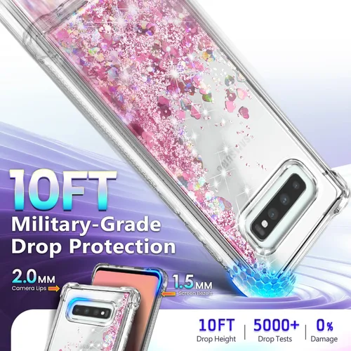Miniatura 43 de NGB - Funda de teléfono diseñada para Samsung Galaxy S9+ Plus, morado/azul, con purpurina líquida para mujeres y niñas, con protector de pantalla
