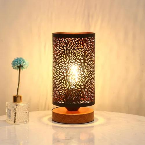 Miniatura 9 de Lámpara de mesa rústica negra para dormitorio, pequeña, de granja, regulable, lámparas de mesita para mesa de noche, lámpara de pie industrial