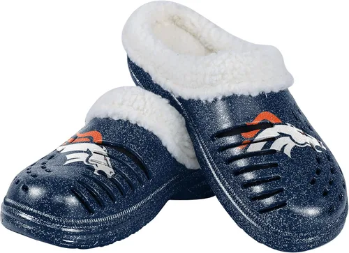 Miniatura 32 de FOCO - Zuecos con logotipo del equipo de la NFL para mujer, forro de sherpa y brillo