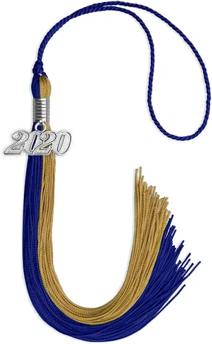 Miniatura 51 de Endea Graduation Borla de doble color con gota de fecha plateada (negro/oro antiguo, 2025)