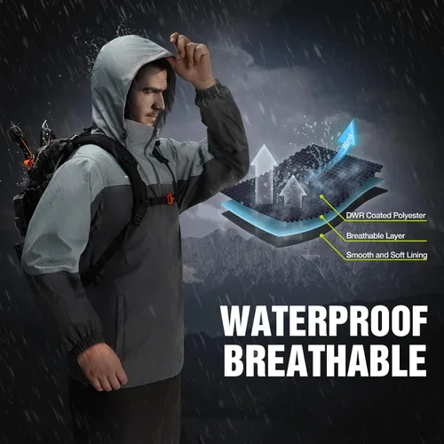 Miniatura 4 de Piscifun Rain Suit, Lightweight Soft Rainwear, Waterproof Breathable 2 Pieces Rain Gear