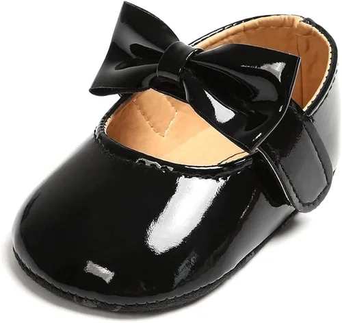 SOFMUO Mary Jane - Zapatos planos con lazo, zapatos de ballet para niñas pequeñas, primeros caminantes, para boda, Navidad, zapatos de vestir