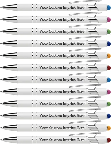 Miniatura 10 de ExpressDesigns™ - Bolígrafos personalizados de alta calidad con lápiz óptico Blanco hermoso Bolígrafos personalizados con nombre impreso