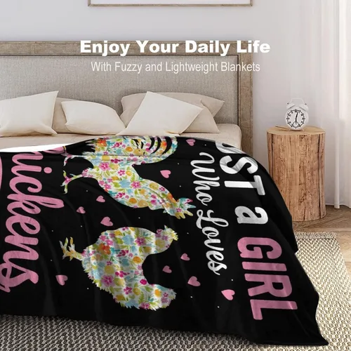 Miniatura 5 de Manta de pollo para regalo, 40 x 30 pulgadas, bonita manta para niñas y mujeres, mantas negras suaves y peludas para regazo y silla