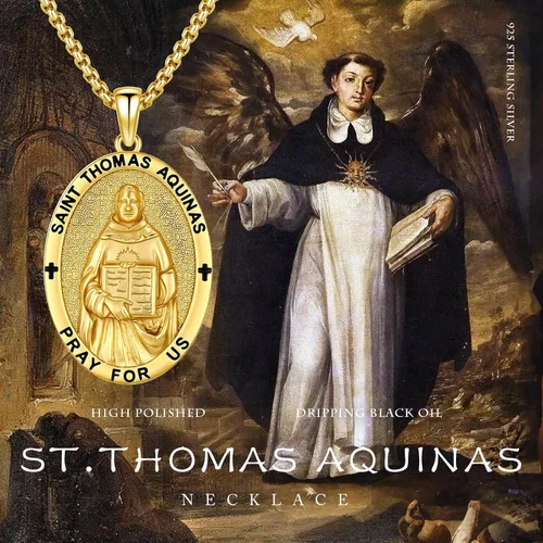 Miniatura 434 de Collar con colgante de plata de ley 925 con medalla de San Patrón, joyería religiosa para hombres y mujeres, con cadena de acero inoxidable 316L