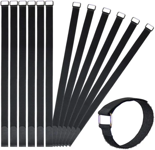 Miniatura 8 de Correa de cable de sujeción de gancho y bucle de 8, 12, 18, 24 y 30 pulgadas, paquete de 30 correas de sujeción de nailon reutilizables, correa